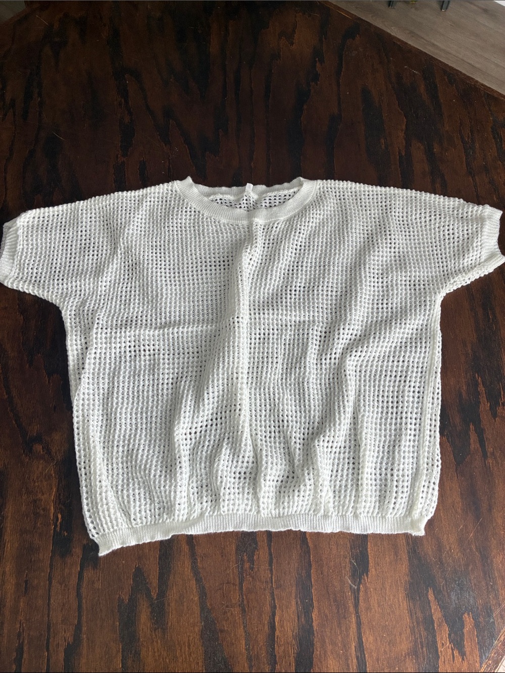 Lightweight White Open-Knit Women's Sweater Top